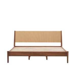ELAN bed in veneer and solid walnut wood (180 cm matress)