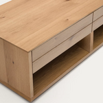 ALGUEMA stolić za kavu 2 ladice u hrastovom furniru