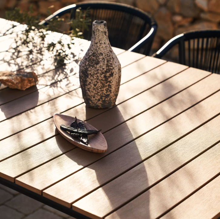 CANYELLES produljivi vanjski stol, mat crni aluminij