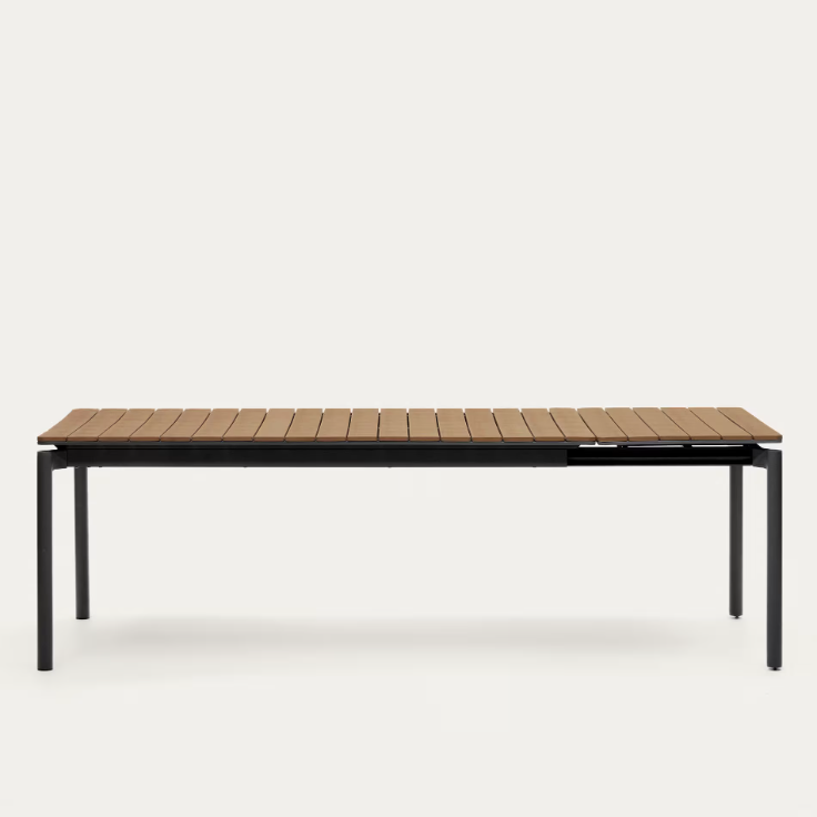 CANYELLES produljivi vanjski stol, mat crni aluminij