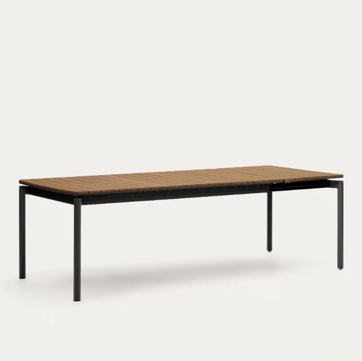 CANYELLES produljivi vanjski stol, mat crni aluminij