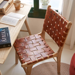 CALIXTA stolica od kože i punog mahagonija