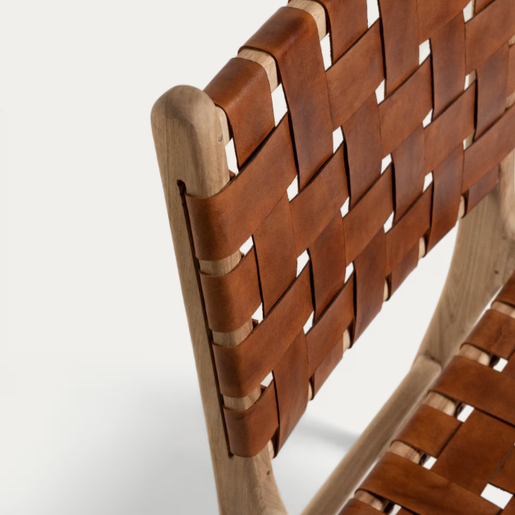 CALIXTA stolica od kože i punog mahagonija