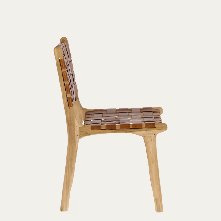 CALIXTA stolica od kože i punog mahagonija