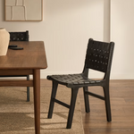 CALIXTA stolica od kože i punog mahagonija