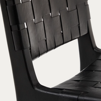 CALIXTA chair in leather and solid mahogany wood