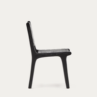 CALIXTA chair in leather and solid mahogany wood