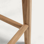 CALIXTA stool in leather and solid mahogany wood 67 cm Height