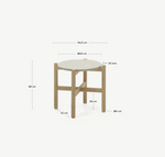 POLA Pomoćni stol od cementa i ćvrstog drva eukaliptusa, Ø 50 cm