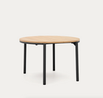 MONTUIRI Okrugli stol na razvlačenje od hrastovog furnira i čeličnih nogu