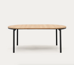 MONTUIRI Okrugli stol na razvlačenje od hrastovog furnira i čeličnih nogu