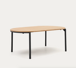 MONTUIRI Okrugli stol na razvlačenje od hrastovog furnira i čeličnih nogu