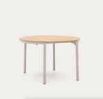 MONTUIRI Okrugli stol na razvlačenje od hrastovog furnira i čeličnih nogu