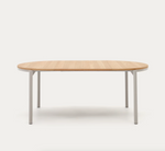 MONTUIRI Okrugli stol na razvlačenje od hrastovog furnira i čeličnih nogu