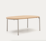 MONTUIRI Okrugli stol na razvlačenje od hrastovog furnira i čeličnih nogu