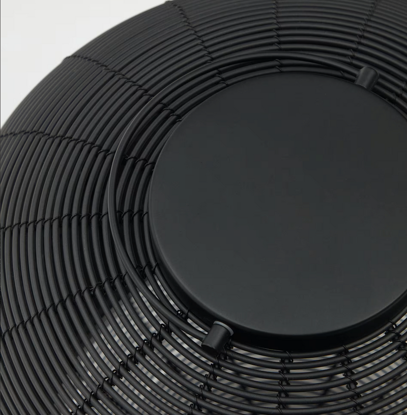 SARANELLA Large portable table lamp made of artificial rattan in brown