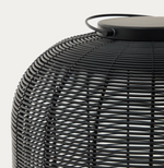 SARANELLA Large portable table lamp made of artificial rattan in brown