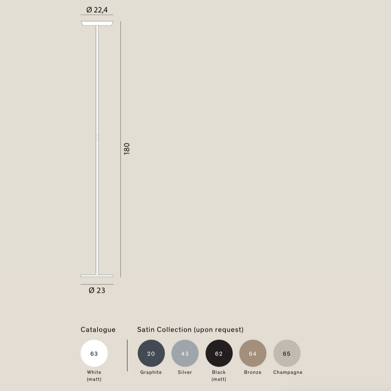 PRINCE F1 Simple and elegant indirect–light floor lamp