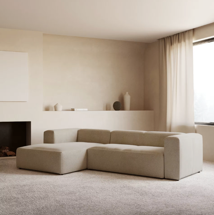 BLOK trosjed s ležaljkom na lijevoj strani u bež boji, 300 cm