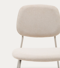 BENILDA stackable beige chair in oak veneer and steel in a beige finish