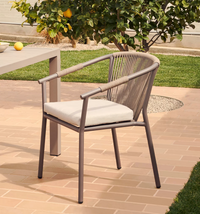 XELIDA stackable garden chair in aluminium and brown cord