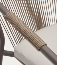 XELIDA stackable garden chair in aluminium and brown cord