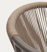 XELIDA stackable garden chair in aluminium and brown cord