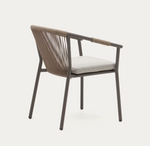 XELIDA stackable garden chair in aluminium and brown cord