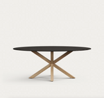 ARGO Ovalni čelični stol s pločom od stakla, 200 x 100 cm