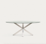 ARGO Ovalni čelični stol s pločom od stakla, 200 x 100 cm