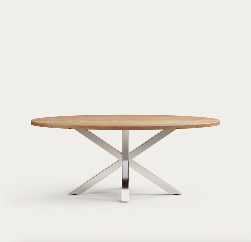 ARGO Ovalni čelični stol s pločom od stakla, 200 x 100 cm