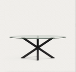 ARGO Ovalni čelični stol s pločom od stakla, 200 x 100 cm