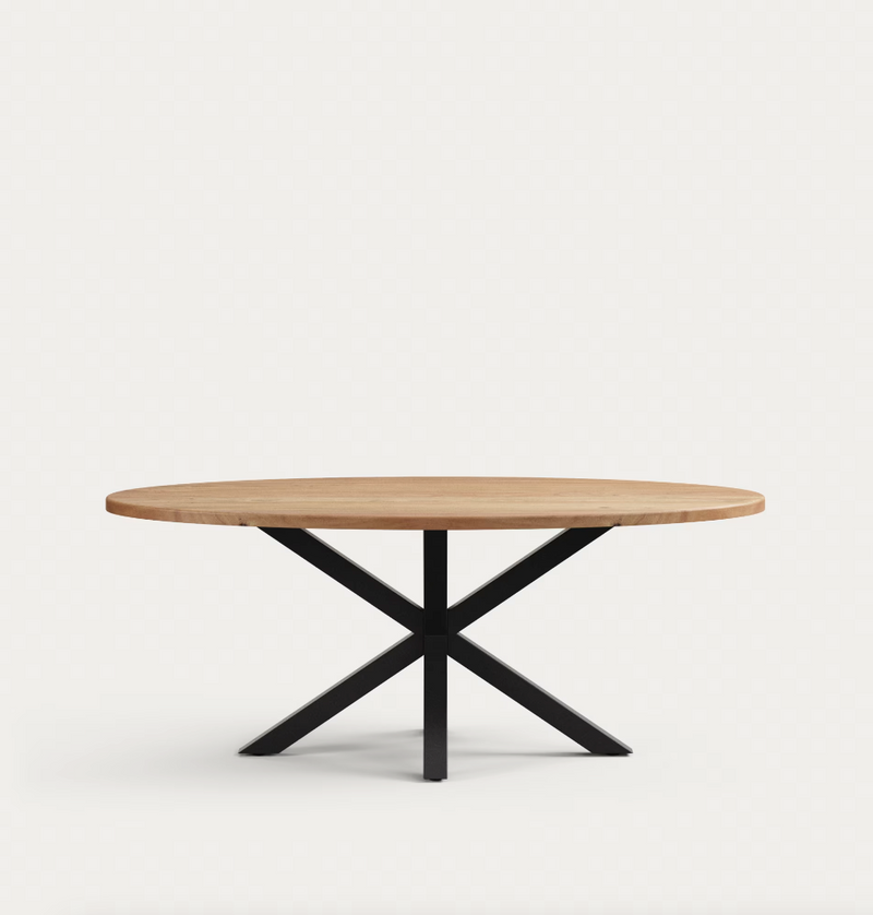 ARGO Ovalni čelični stol s pločom od stakla, 200 x 100 cm