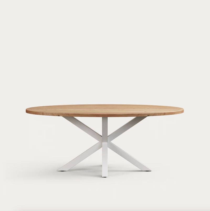 ARGO Ovalni čelični stol s pločom od stakla, 200 x 100 cm