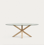 ARGO Ovalni čelični stol s pločom od stakla, 200 x 100 cm