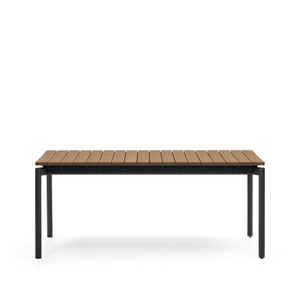 CANYELLES extendable outdoor table, plastic lumber & matte black aluminium