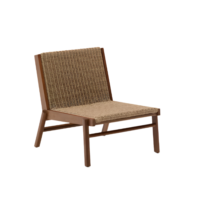 ITANI armchair in FSC 100% solid acacia wood and synthetic rattan