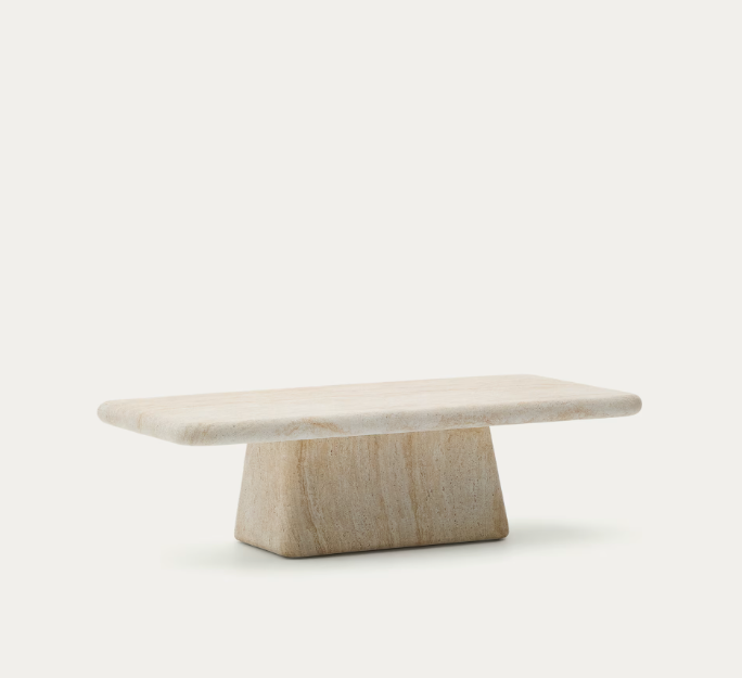 DRASI stolić za kavu od cementa s efektom travertina 140 x 70 cm