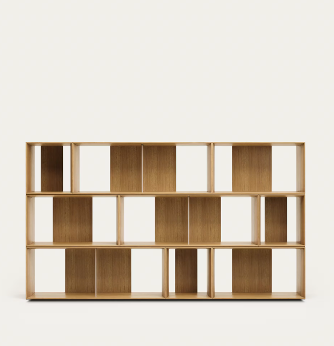 LITTO Set od 9 modularnih regala od drvenog furnira