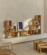 LITTO Set od 9 modularnih regala od drvenog furnira