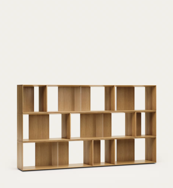 LITTO Set od 9 modularnih regala od drvenog furnira