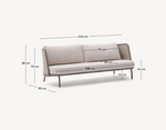 SEDALIS Outdoor 3-seater sofa in aluminium and taupe rope cord