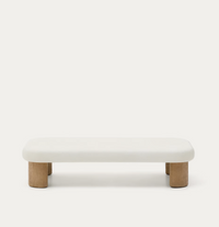 LABRA coffee table in cement and acacia wood 140 x 70cm