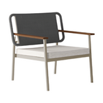 SENSORIA Outdoor lounge armchair with wooden armrests