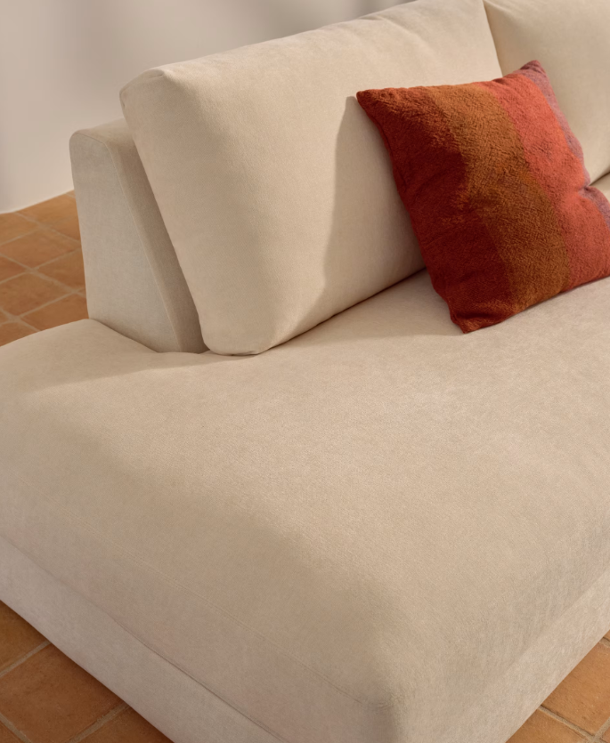 ALEA Ekru šenil modularni kauč za 5 sjedala s presvlakom