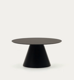 WILSHIRE coffee table with frosted tempered glass and painted steel finish Ø80cm