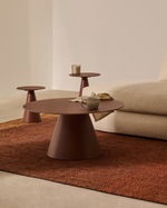 WILSHIRE coffee table with frosted tempered glass and painted steel finish Ø80cm