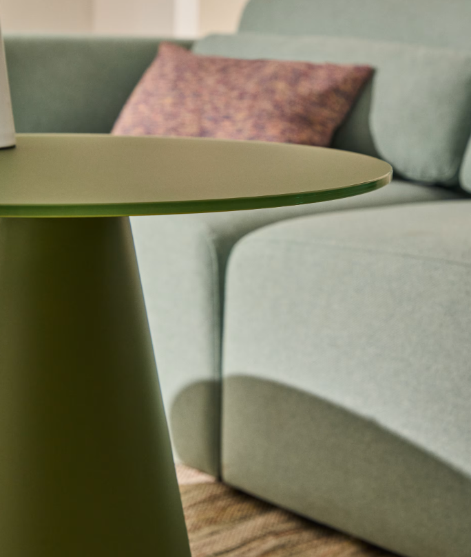 WILSHIRE stolić od kaljenog stakla i metala, Ø 50 cm