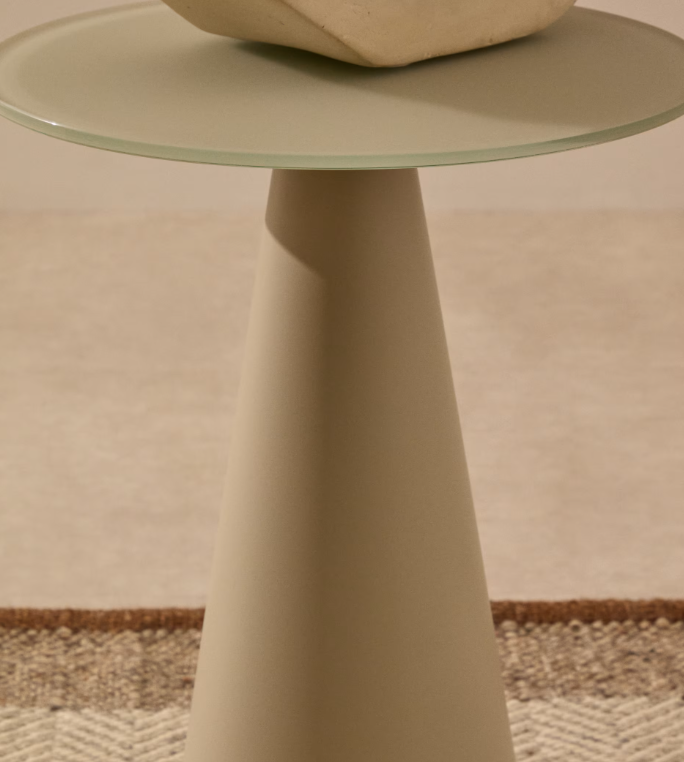 WILSHIRE stolić od kaljenog stakla i metala, Ø 35 cm