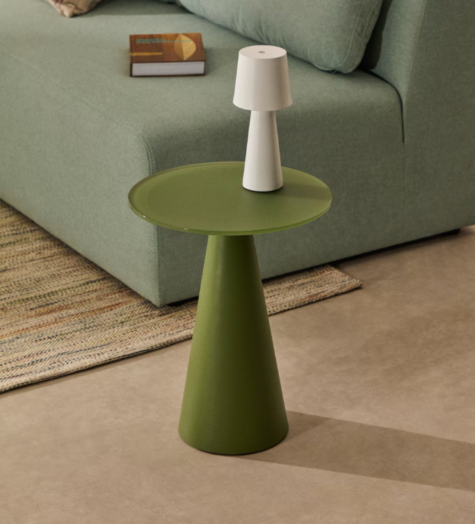 WILSHIRE stolić od kaljenog stakla i metala, Ø 35 cm